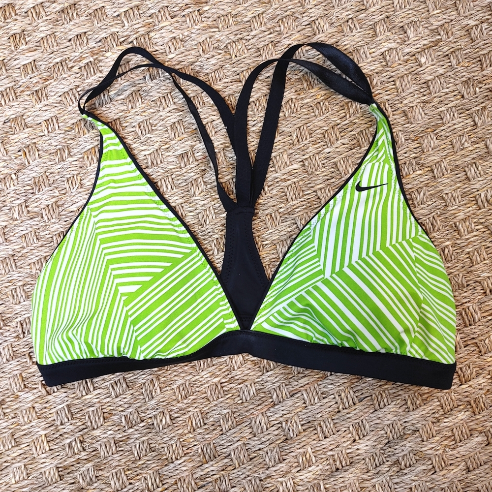 Nike Green and Black Bikini Top